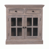 Stone Finish Cabinet with Glazed Doors