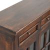 Light Walnut Cabinet with Glazed Doors