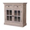 Stone Finish Cabinet with Glazed Doors
