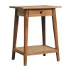 Woven Solid Wood End Table