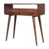 Curved Honey Caramel Console Table