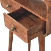 Mini Curved Honey Caramel Console Table