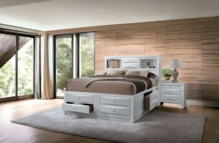 Ireland White Finish Full Bed W/Storage