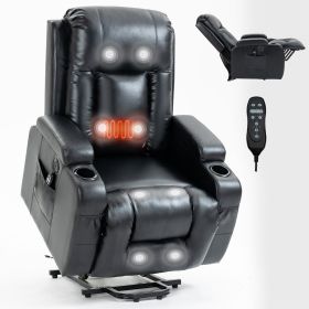 Infinite Position Up to 350 LBS Power Lift Recliner Chair for Elderly, Heavy Duty Motion Mechanism with 8-Point Vibration Massage and Lumbar Heat