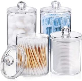 Qtip Holder Dispenser for Cotton Ball,4Pcs Qtip Holder