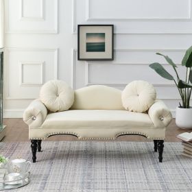 54"Width Modern Velvet Upholstered Loveseat Sofa Accent Bedside Entryway Bench Small Sofa 2 Seater Couch Settee for Living Room Bedroom Nail Head