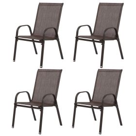 4 Piece Patio Chairs, Outdoor Camping Chairs with Breathable Textilene Fabric