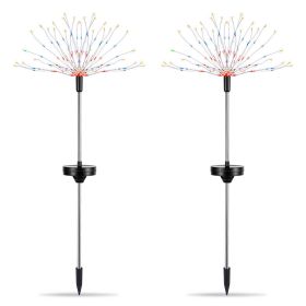 2Pcs Solar Powered Starburst Lights 240 LEDs Firework Lamp Garden Path Decor Lights (Light Color: Color)